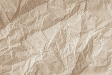 Old paper vintage texture surface for background. Recycle pale brown paper crumpled texture, Cream color recycled kraft paper texture blank with copy space for text.