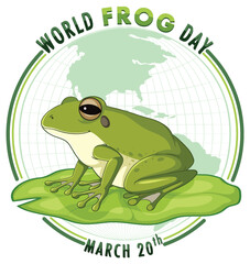 Vector illustration of a frog for World Frog Day.
