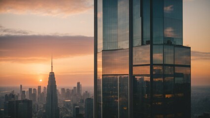 Fototapeta na wymiar sunset skyscraper 