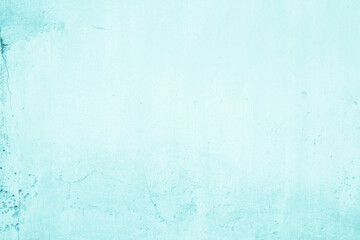 Pastel blue and white concrete stone texture for background in summer wallpaper. Cement and sand wall of tone vintage. Decorative abstract wall of light cyan color painted, Beautiful mint green decor.