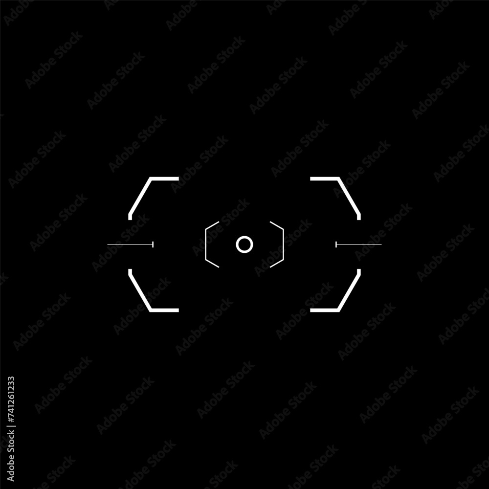 Poster cyberpunk aim, tech style target, hud sight, virtual futuristic interface for game, hud interface cr