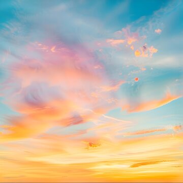 Colorful and Dreamy Sunset Sky in Pastel Hues