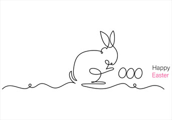 Continuous one line drawing of easter monday out line vector art illustration  