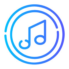 music Line Gradient Icon