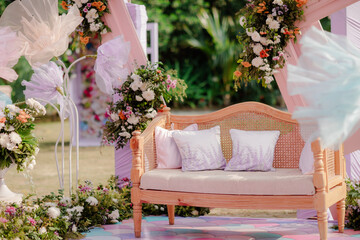 Stunning outdoor wedding  flower decor