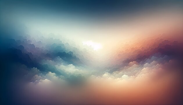 Ethereal Brushstrokes of Dawn and Dusk Converge in a Surreal Sky Landscape Painting
