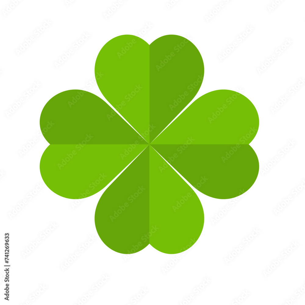 Poster four leaf clover icon. happy st patricks day. leaf clover on isolated background. good luck four lea