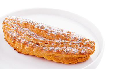 Sweet pastry strudel stuffed with apple