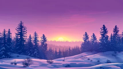 Deurstickers beautiful winter landscape © Anaya