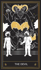 Fototapeta premium The Devil Tarot Card Major Arcana in Vector Illustration