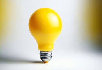 a yellow light bulb against a white background