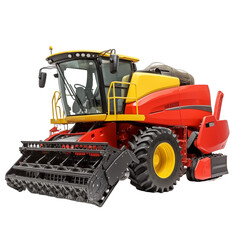 Agricultural Harvester isolated on white and transparent background. Ideal for use in advertising. Generative ai