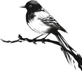 Obraz premium Bird painting, Traditional Japanese brush painting style..