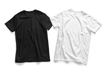 Collage T Shirts. Black, White. Front and back view Shirt. Template. Macro tshirt set isolated. Blank background advertising.