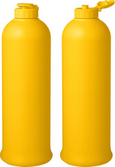 yellow isolated detergents or shampoo bottle