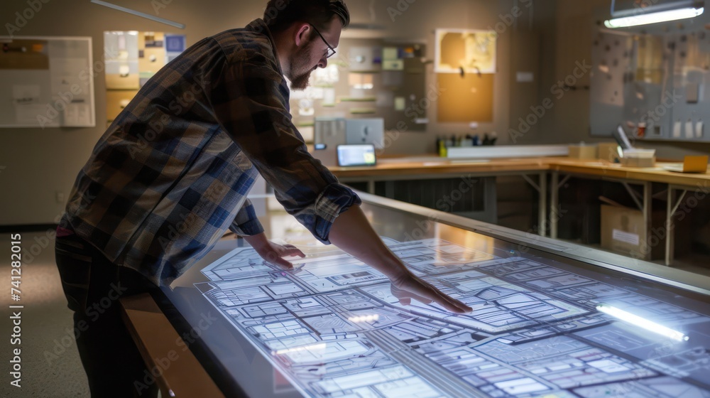 Poster urban planner using an interactive display for city mapping