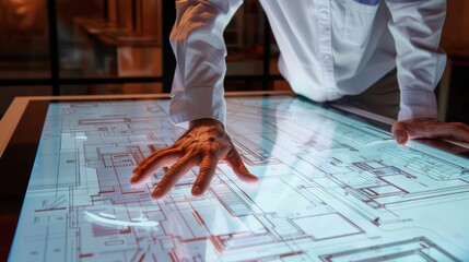 Urban planner using an interactive display for city mapping
