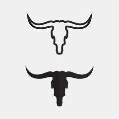 Bull horn cow and buffalo logo and symbol template icons app