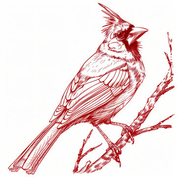 Cardinal bird sketch