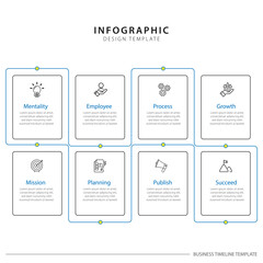 Timeline Creator infographic template. 8 Step timeline journey, calendar Flat simple infographics design template. presentation graph. Business concept with 8 options, gantt vector illustration.