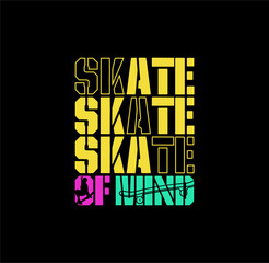 Skate Of Mind, typography, t-shirt graphics, vectors illustration.