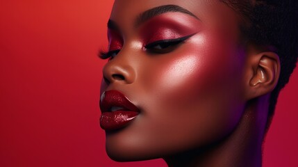 An icon such as a modern and trendy makeup brush, lipstick or makeup palette, whose design style showcases trends and innovations in the beauty industry. cosmetics concept. makeup - obrazy, fototapety, plakaty