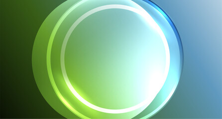 Neon glass circle copyspace for your text or product presentation geometric background. Vector illustration For Wallpaper, Banner, Background, Card, Book Illustration, landing page