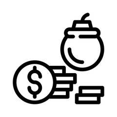 bomb line icon