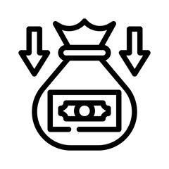 money loss line icon