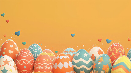 Fototapeta na wymiar Easter Enchantment: Colorful Eggs and Festive Cheer