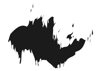 Icono negro de mancha de pintura en fondo blanco.