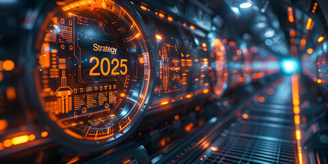 Hintergrundmotiv für das Jahr 2025 als Digital Design