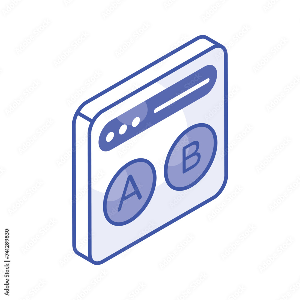 Wall mural a captivating isometric icon of ab testing in editable style, ready for premium use