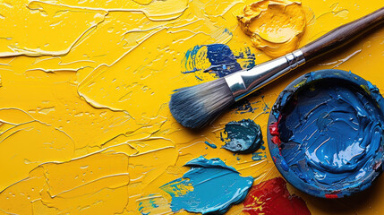 Paintbrush and Palette: A 2D Flat Vector Illustration