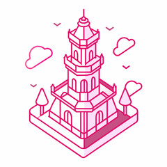 Obraz premium princess castle illustration