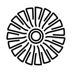Turbine Blade Symbol Vector Line Icon © SimonP