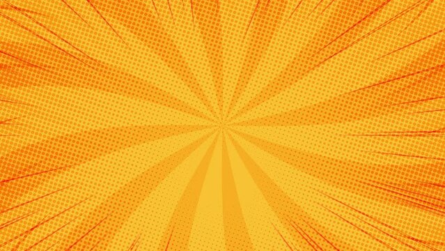 Comic style background pop rays | Sun rays rotating for comics, magazines, and posts | Cartoon animated dotted speed lines