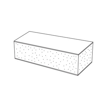 Hand drawn castella icon Cartoon Vector illustration Isolated on White Background
