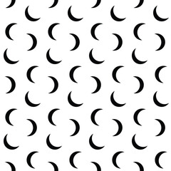 Seamless pattern with black crescent moon texture isolated on white background © Maranatha