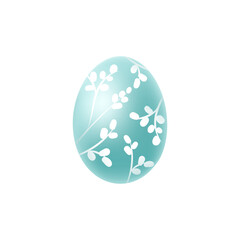 Easter blue egg isolated on white background. Vector illustration.