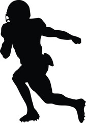 American football player silhouette illustration full body