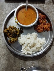 Indian lentils with rice, chawal daal