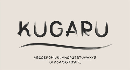 KUGARU FONT VECTOR DISPLAY JAPANESE BRUSH UPPERCASE HAND WRITING