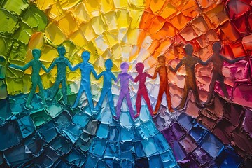 Vibrant artwork celebrating diversity within autism. - obrazy, fototapety, plakaty