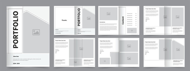 Portfolio Template Vector, Minimal Clean Architecture pr Interior Portfolio Design Layout