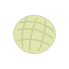 melon bread icon Cartoon Vector illustration Isolated on White Background