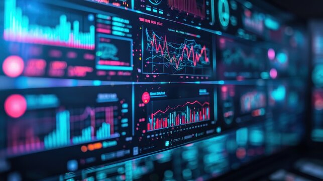 Computer Monitors with Biased Data Graphs in Control Room