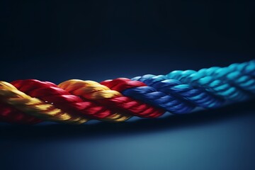 Celebrating diversity and unity with a bold-colored rope.