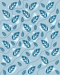 Hand drawn bright artistic abstract floral print. Modern cute collage pattern. Fashionable template for design.Abstract Bauhaus or Memphis geometric shapes and composition. Retro elements, geometric.