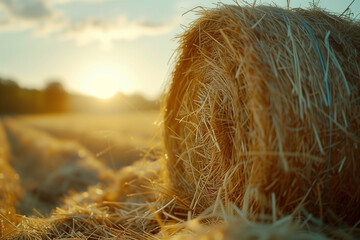 hay or straw, dry mown vegetation - Powered by Adobe
